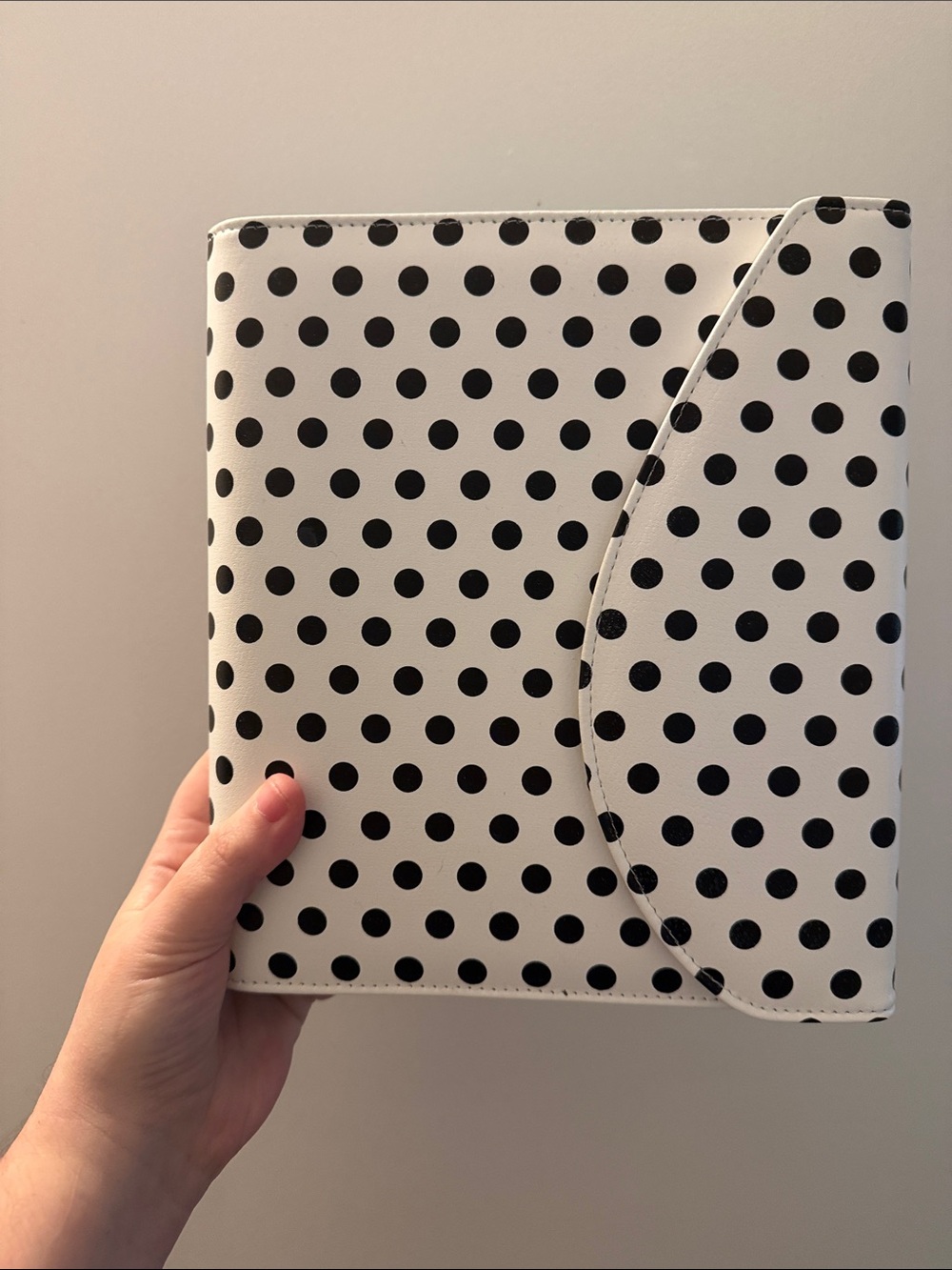 Black Polka Dot Folio Agenda Case Stil Planner